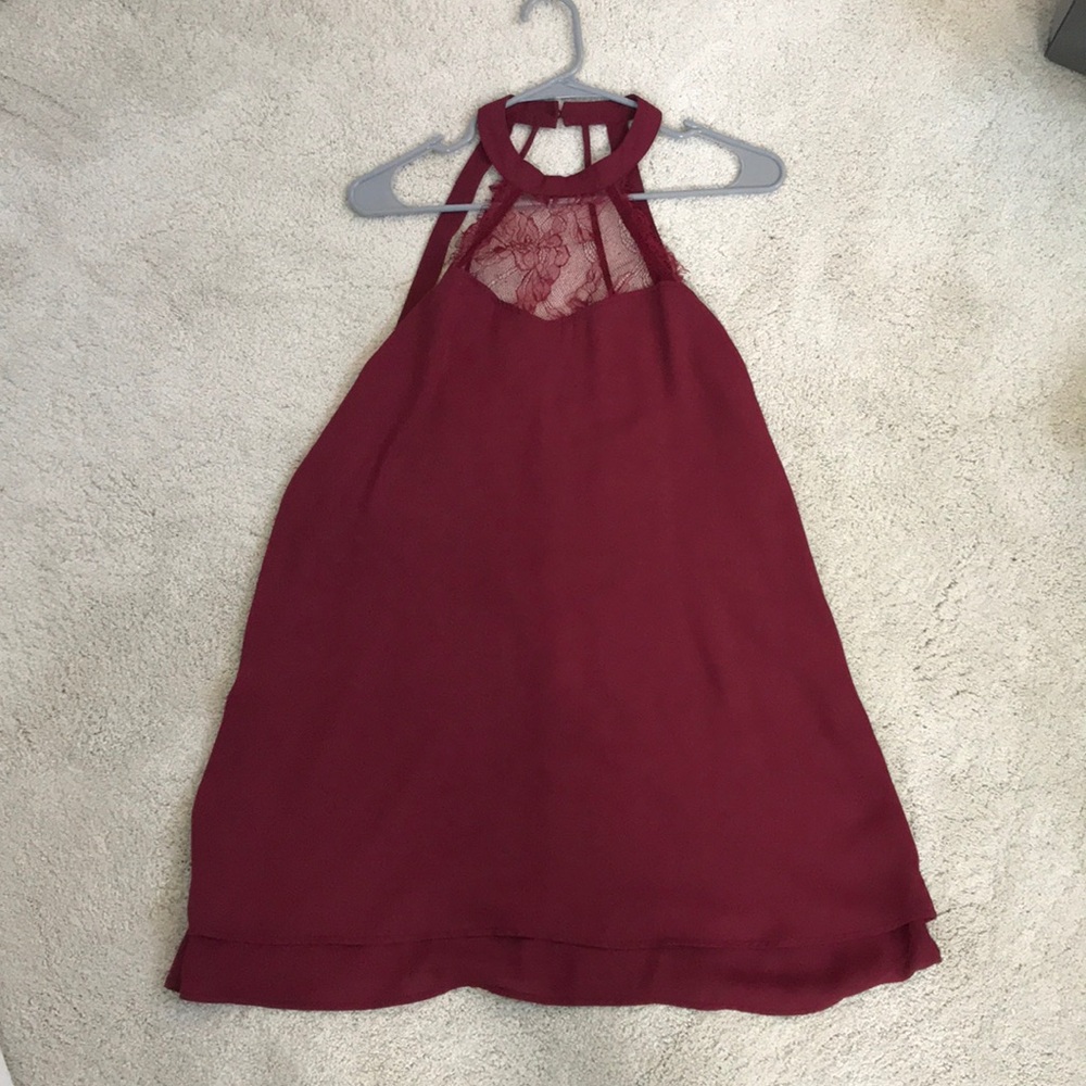 Tobi maroon halter shift dress - open back - Picture 5 of 8